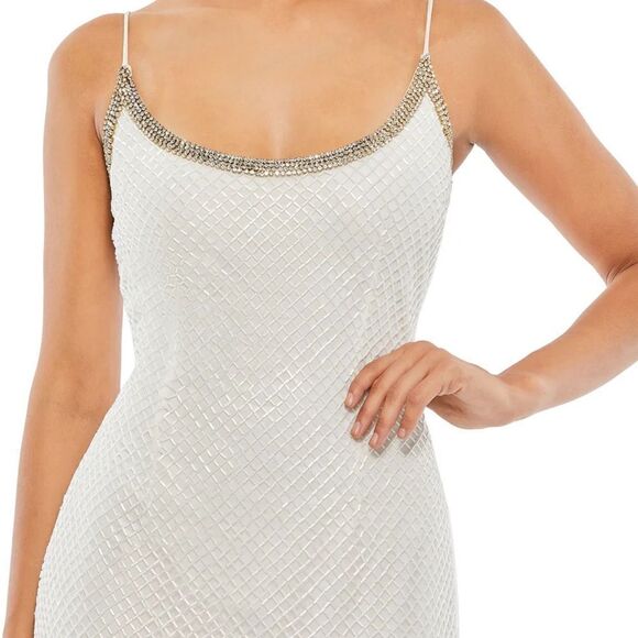 MAC DUGGAL Women’s Beaded Spaghetti Strap Column Gown in the Size 14 in Black - Picture 11 of 11